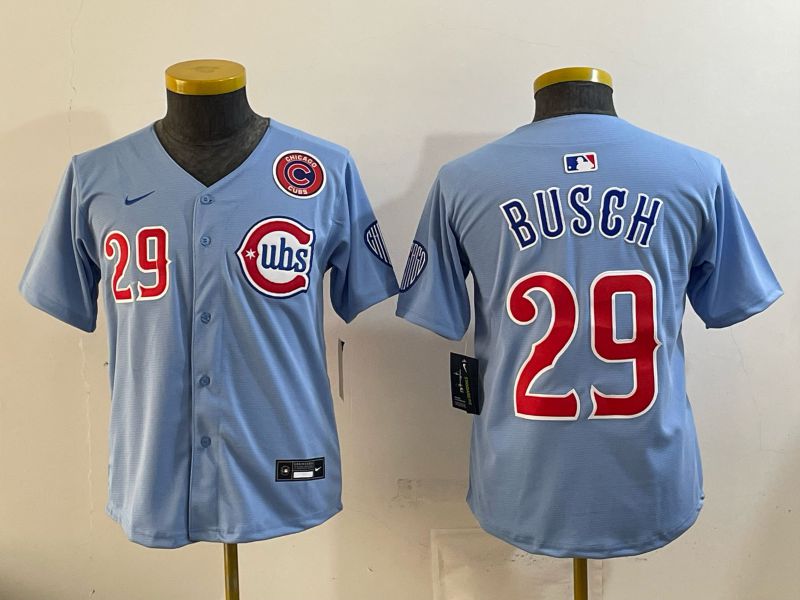 Youth 2026 Chicago Cubs #29 Busch Light Blue Game Nike MLB Jersey style 005